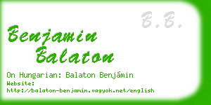 benjamin balaton business card